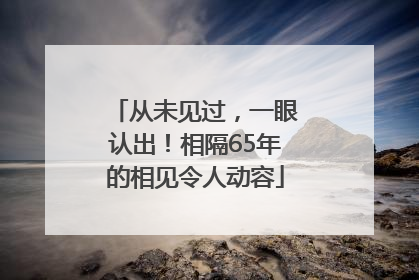 从未见过，一眼认出！相隔65年的相见令人动容