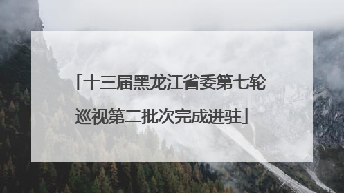 十三届黑龙江省委第七轮巡视第二批次完成进驻