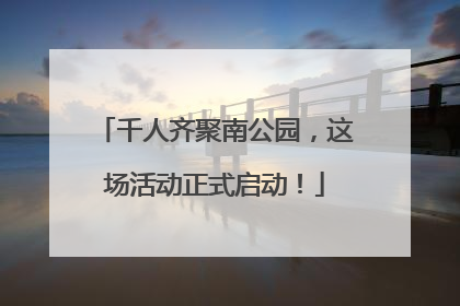 千人齐聚南公园，这场活动正式启动！