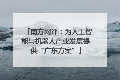 南方网评：为人工智能与机器人产业发展提供“广东方案”
