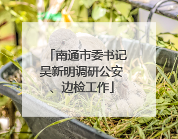 南通市委书记吴新明调研公安、边检工作