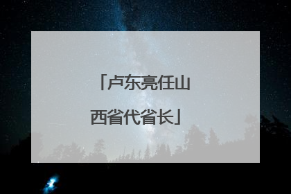 卢东亮任山西省代省长