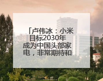 卢伟冰：小米目标2030年成为中国头部家电，非常期待和美的海尔并列