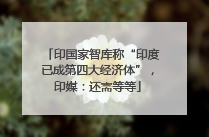 印国家智库称“印度已成第四大经济体”，印媒：还需等等