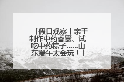 假日观察丨亲手制作中药香囊、试吃中药粽子……山东端午太会玩！