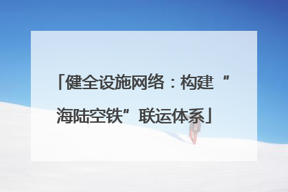 健全设施网络：构建“海陆空铁”联运体系