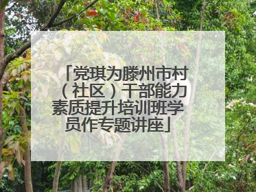 党琪为滕州市村（社区）干部能力素质提升培训班学员作专题讲座