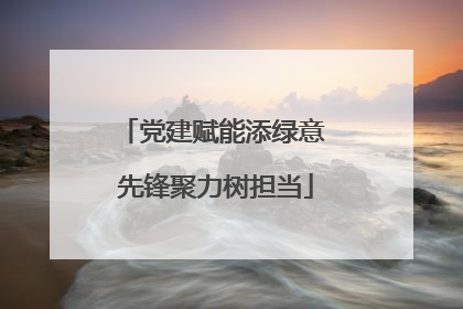 党建赋能添绿意 先锋聚力树担当