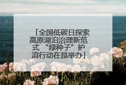 全国低碳日探索高原湖泊治理新范式 “绿种子”护滇行动在昆举办