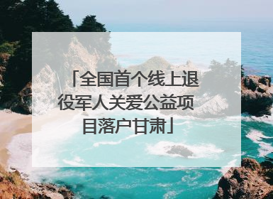 全国首个线上退役军人关爱公益项目落户甘肃