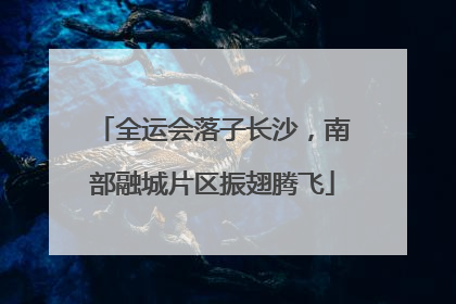 全运会落子长沙，南部融城片区振翅腾飞