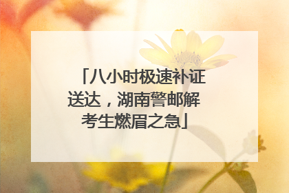 八小时极速补证送达，湖南警邮解考生燃眉之急