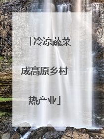 冷凉蔬菜成高原乡村热产业