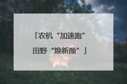 农机“加速跑” 田野“焕新颜”