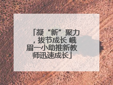 凝“新”聚力，拔节成长 峨眉一小助推新教师迅速成长