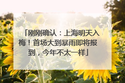 刚刚确认：上海明天入梅！首场大到暴雨即将报到，今年不太一样