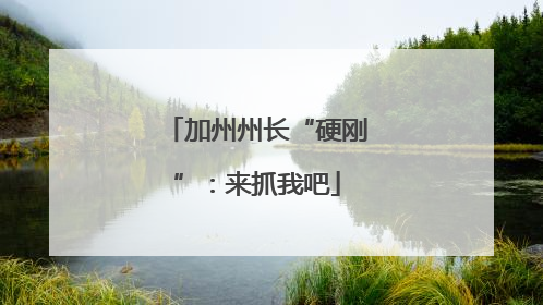 加州州长“硬刚”：来抓我吧