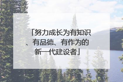 努力成长为有知识、有品德、有作为的新一代建设者