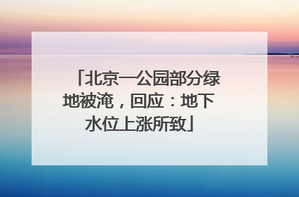 北京一公园部分绿地被淹，回应：地下水位上涨所致