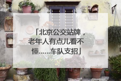 北京公交站牌，老年人有点儿看不懂……车队支招