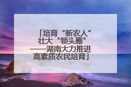 培育“新农人” 壮大“领头雁”——湖南大力推进高素质农民培育