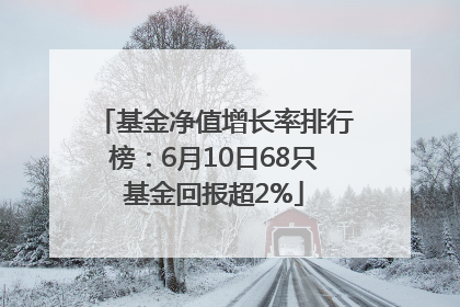 基金净值增长率排行榜：6月10日68只基金回报超2%