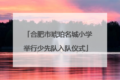 合肥市琥珀名城小学举行少先队入队仪式
