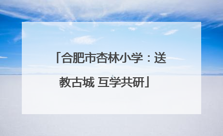 合肥市杏林小学：送教古城 互学共研