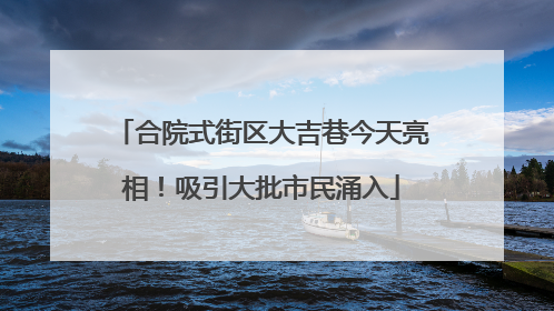 合院式街区大吉巷今天亮相！吸引大批市民涌入