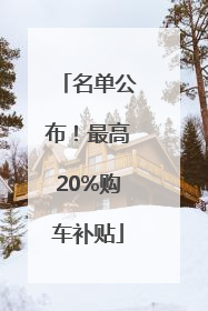 名单公布！最高20%购车补贴