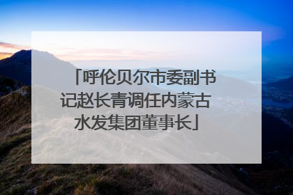 呼伦贝尔市委副书记赵长青调任内蒙古水发集团董事长