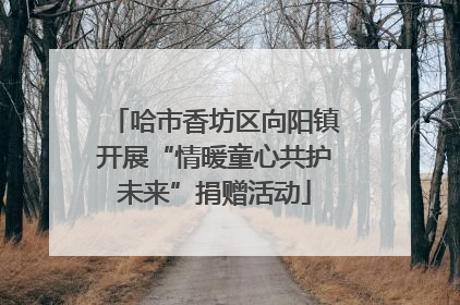 哈市香坊区向阳镇开展“情暖童心共护未来”捐赠活动