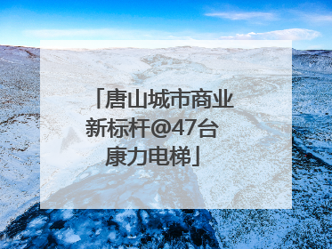 唐山城市商业新标杆@47台康力电梯