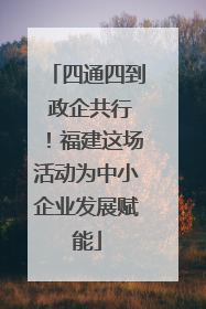 四通四到 政企共行！福建这场活动为中小企业发展赋能
