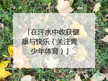在汗水中收获健康与快乐（关注青少年体育）