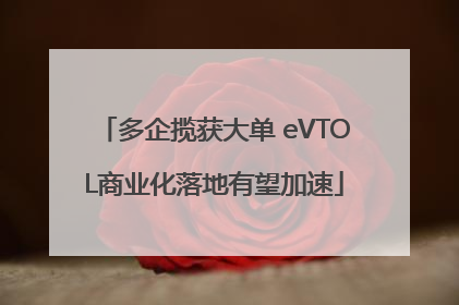 多企揽获大单 eVTOL商业化落地有望加速