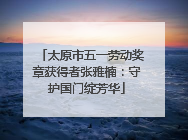 太原市五一劳动奖章获得者张雅楠：守护国门绽芳华