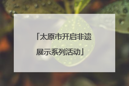 太原市开启非遗展示系列活动