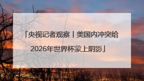 央视记者观察丨美国内冲突给2026年世界杯蒙上阴影