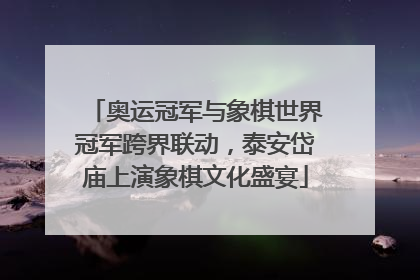 奥运冠军与象棋世界冠军跨界联动，泰安岱庙上演象棋文化盛宴
