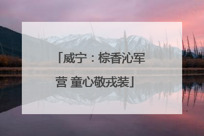 威宁：棕香沁军营 童心敬戎装