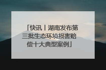 快讯丨湖南发布第三批生态环境损害赔偿十大典型案例