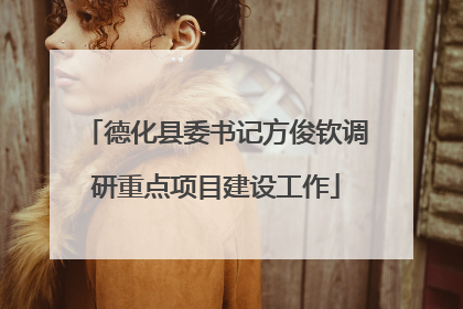 德化县委书记方俊钦调研重点项目建设工作
