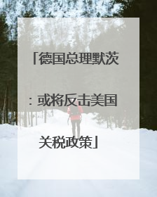 德国总理默茨：或将反击美国关税政策