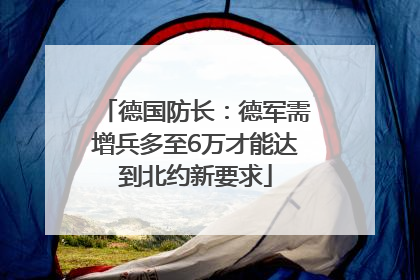 德国防长：德军需增兵多至6万才能达到北约新要求