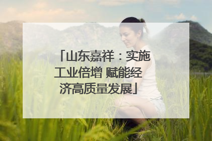 山东嘉祥：实施工业倍增 赋能经济高质量发展
