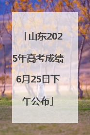 山东2025年高考成绩6月25日下午公布