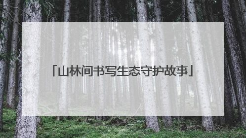山林间书写生态守护故事