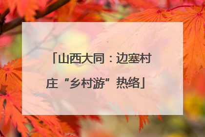 山西大同：边塞村庄“乡村游”热络