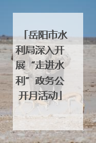 岳阳市水利局深入开展“走进水利”政务公开月活动